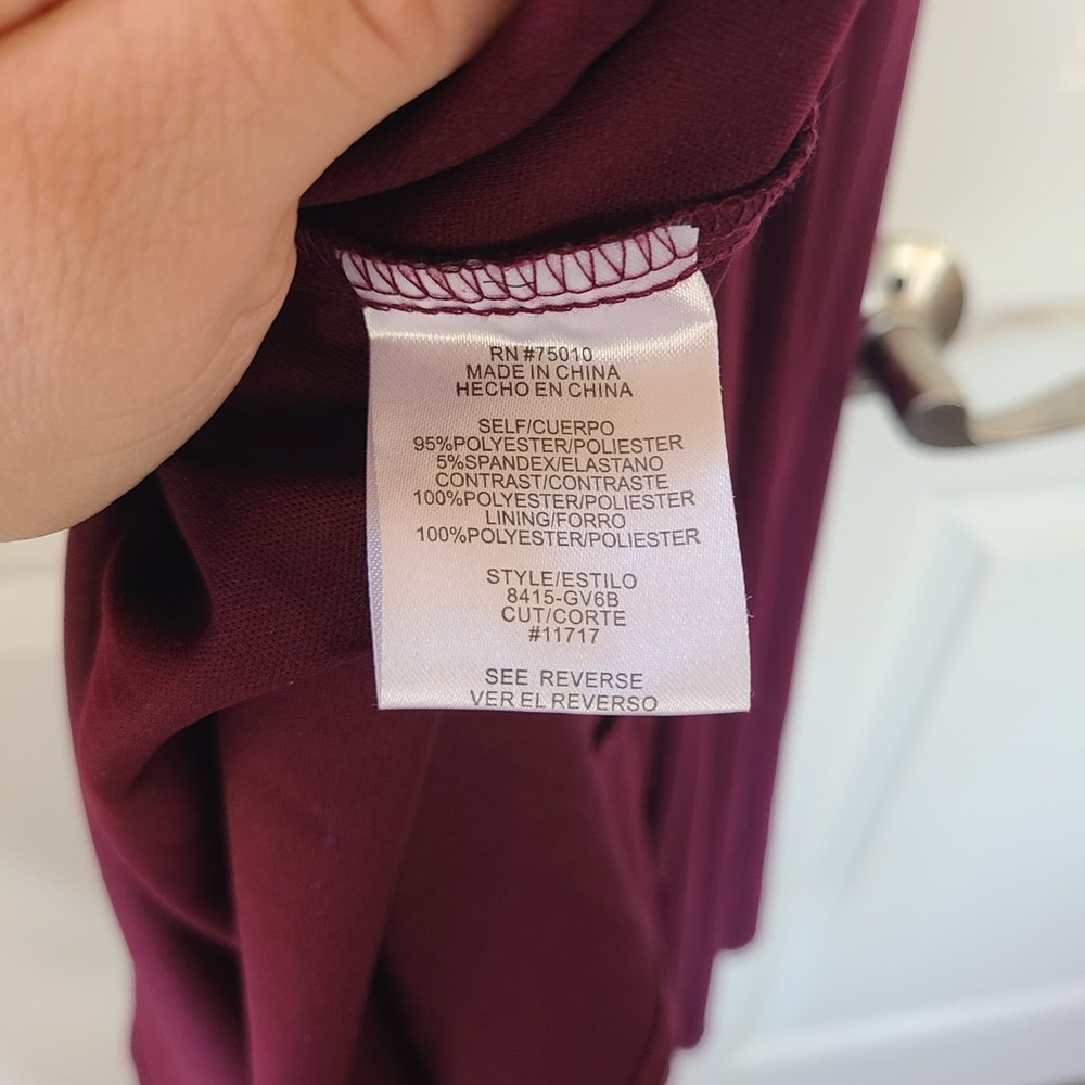 Say Yes to the Prom Jeweled High Neck Maxi Dress, jeweled collar wine red sz 5 - Picture 10 of 15